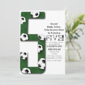 Invitation Balle de foot Five 5 5e fête d'anniversaire (Debout devant)