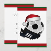 Invitation Balle de football de Noël et chaussure (Devant / Derrière)