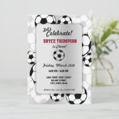 Invitation Balle de football fête d'anniversaire (Debout devant)