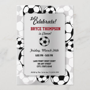 Invitation Balle de football fête d'anniversaire