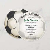 Invitation Balle de football fête d'anniversaire (Devant / Derrière)