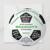 Invitation Balle De Football N'Importe Quel Âge Anniversaire (Devant)