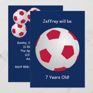 Invitation Balle de football pour une fête d'anniversaire de 