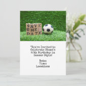 Invitation Balle de football Sauvegarder la date pour la fête (Debout devant)