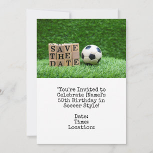 Invitation Balle de football Sauvegarder la date pour la fête