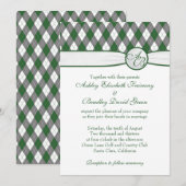 Invitation Balle de golf à motifs de losanges jouant au golf (Devant / Derrière)