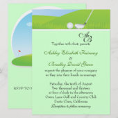 Invitation Balle de golf jouant au golf le mariage vert de (Devant / Derrière)
