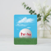 Invitation Balle de golf pour fête d'anniversaire (Debout devant)