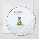 Invitation Balle de golf ronde "Trou en un" 1er anniversaire (Dos)