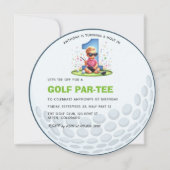Invitation Balle de golf ronde "Trou en un" 1er anniversaire (Devant)