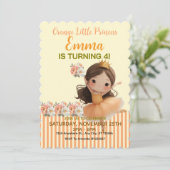Invitation Balle de la petite princesse orange (Debout devant)