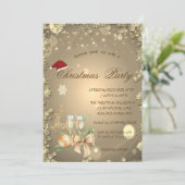 Invitation Balle de Noël, Étoiles, Reindeer Compagnie de Noël (Debout devant)