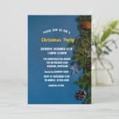 Invitation Balle de Noël, Pins Arbres, Flocon de neige Noël (Debout devant)