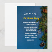 Invitation Balle de Noël, Pins Arbres, Flocon de neige Noël (Devant / Derrière)