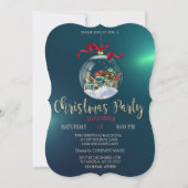 Invitation Balle de Noël, Voiture rétro, Green Christmas Comp (Devant)