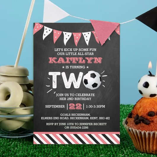 Invitation Balle de soccer étoile 2e anniversaire