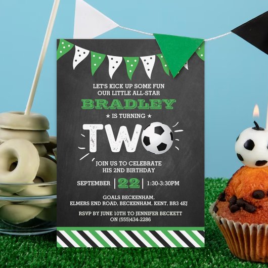 Invitation Balle de soccer étoile 2e anniversaire