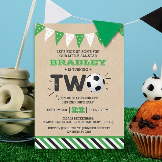 Invitation Balle de soccer étoile 2e anniversaire