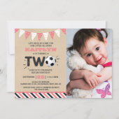 Invitation Balle de soccer étoile 2e anniversaire Photo (Devant)