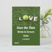 Invitation Balle de tennis avec le mot de lettre d'amour sur  (Debout devant)