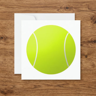 Invitation Balle de Tennis Carrée de Fête Texte Personnalisé