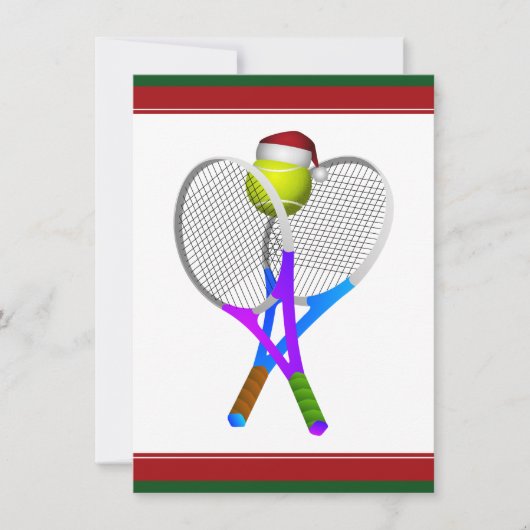 Invitation Balle de Tennis de Noël et raquettes (Devant)