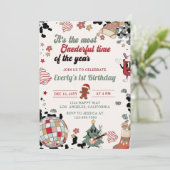 Invitation Balle Disco de Noël Anniversaire (Debout devant)