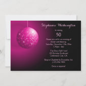 Invitation Balle Disco Party Hot Pink 50th Birthday (Dos)
