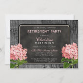 Invitation Balle en bois rustique Parti de retraite florale V (Devant)