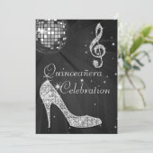 Invitation Balle et talons étincelants Quinceañera Disco (Debout devant)