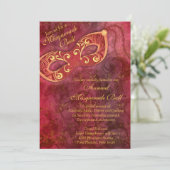 Invitation Balle mascarade de Mardi Gras Gold de Bourgogne (Debout devant)