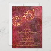 Invitation Balle mascarade de Mardi Gras Gold de Bourgogne (Dos)