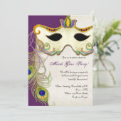 Invitation Balle Mascarade de Peacock - Mardi Gras Party (Debout devant)