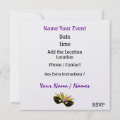 Invitation Balle mascarade / Festival / Fête du costume - SRF (Dos)