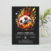Invitation Balle moderne Aquarelle Football Anniversaire (Debout devant)