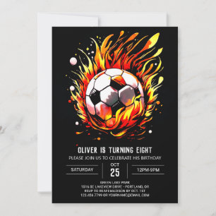 Invitation Balle moderne Aquarelle Football Anniversaire