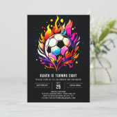 Invitation Balle moderne Aquarelle Football Anniversaire (Debout devant)
