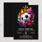 Invitation Balle moderne Aquarelle Football Anniversaire (Devant / Derrière)