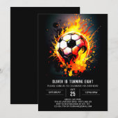 Invitation Balle moderne Printable Football Anniversaire (Devant / Derrière)