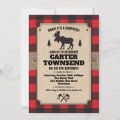 Invitation Balle Rustique Plaid Moose Kraft Panel Anniversair (Devant)