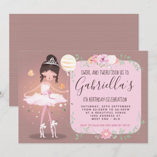 Invitation Ballerina (Devant / Derrière)