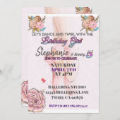 Invitation Ballerina à l'invitation de 5 ans (Devant / Derrière)