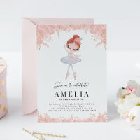 Ballerina à tête rouge en robe blanche Fleur Anniv