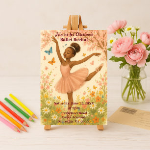 Invitation Ballerina afro-américaine en danse en fleur Consid