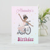 Invitation Ballerina Afro-Américaines Handicapées Rose (Debout devant)