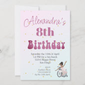 Invitation Ballerina Afro-Américaines Handicapées Rose (Dos)