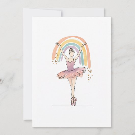 Invitation ballerina and rainbow (Devant)