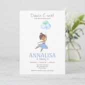 Invitation Ballerina Anniversaire, Danse et Twirl Tutu (Debout devant)