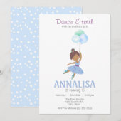 Invitation Ballerina Anniversaire, Danse et Twirl Tutu (Devant / Derrière)