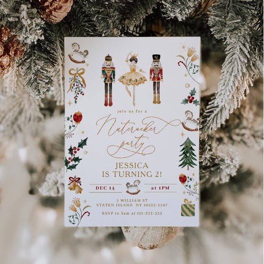 Invitation Ballerina anniversaire de enfant de Nutcracker en 
